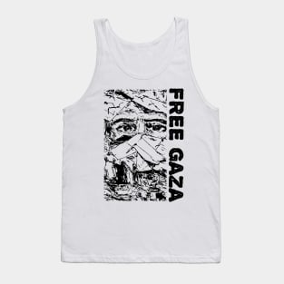 Free Gaza refugees camp illustration Tank Top